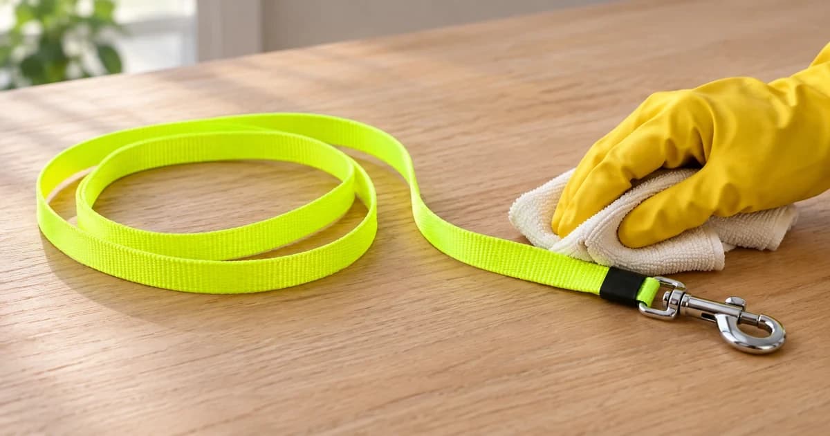 A gloved hand wipes a neon flat line beside a loose coil, with its metal snap fully visible.
