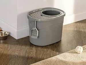 Large Cat Litter Box with High Sides — Top Entry Cat Litter Box with Cat Litter Scoop