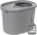 Large Cat Litter Box with High Sides — Color: Grey / Style: Top Entry