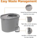 Large Cat Litter Box with High Sides — Color: Grey / Style: Top Entry