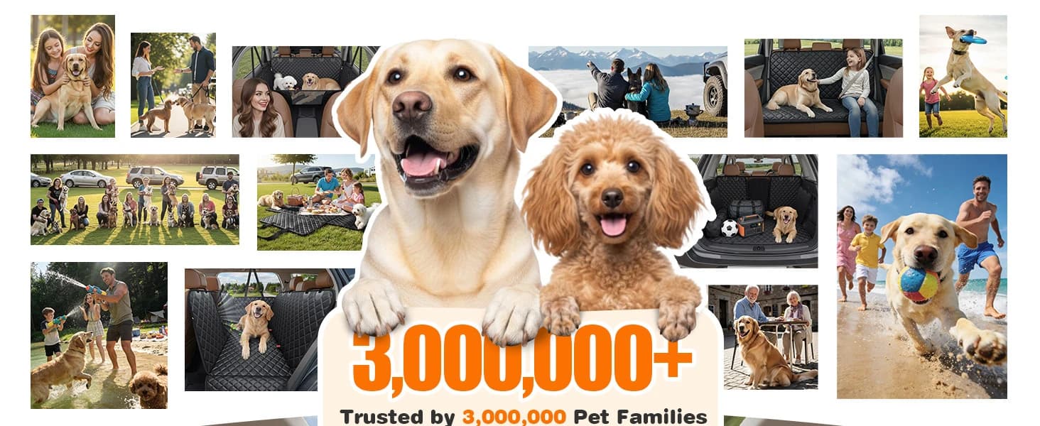 4 in 1 Dog Car Seat Cover for Back Seat — Waterproof Hammock — product details