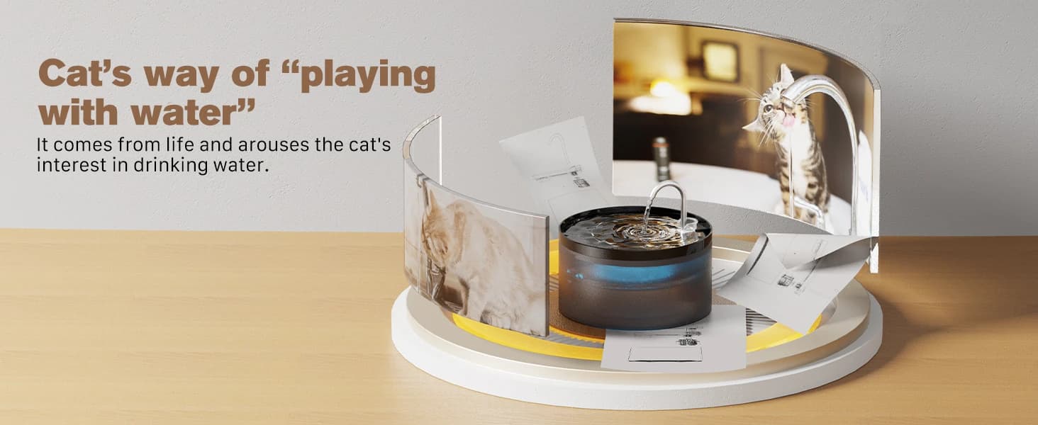 Cat Water Fountain: 108oz/3.2L Cat Fountain Super Silent Pet Drinking Dispenser - Water Fountains for Kitty — product details