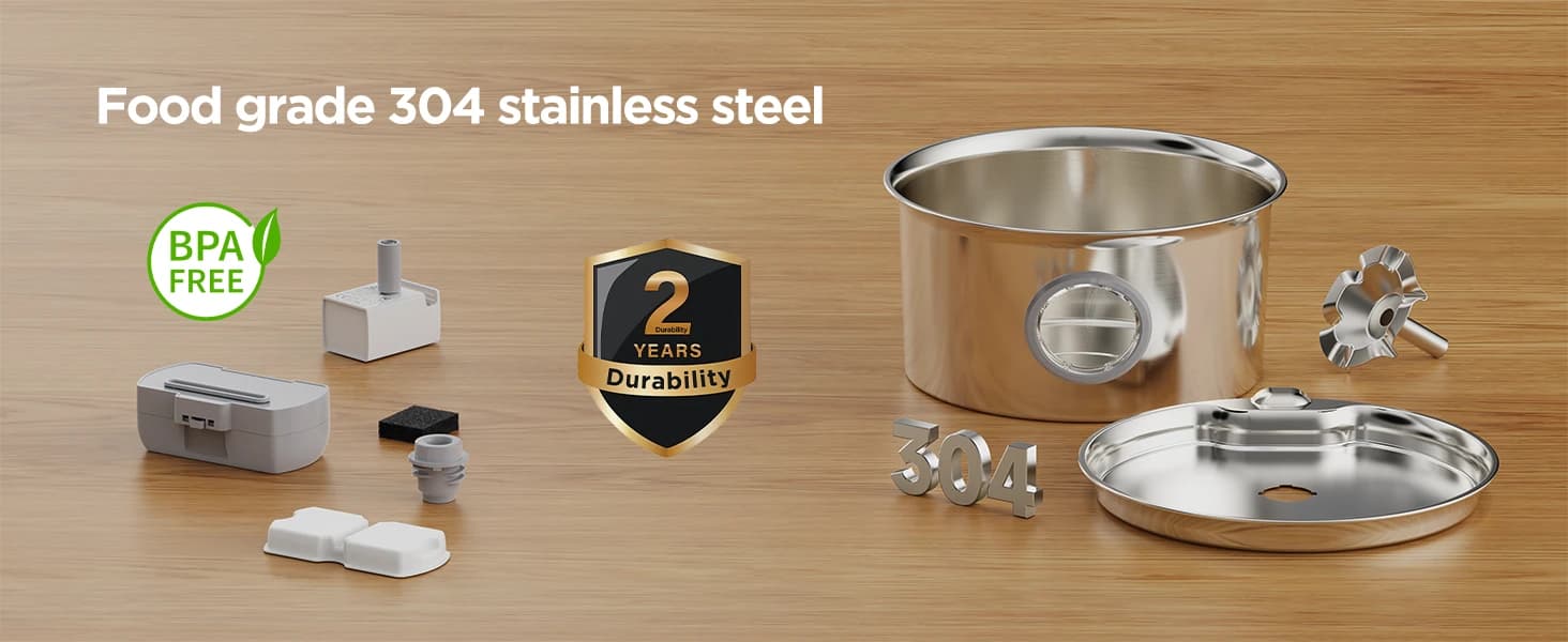 Stainless Steel Cat Water Fountain: 88oz/2.6L Pet Fountain for Drinking — product details