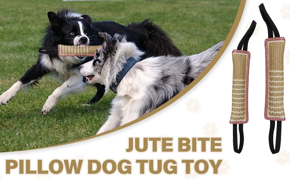 Dog Tug Toy Dog Training Bite Pillow Jute Bite Toy - Best for Tug of War — Puppy Training Interactive Play — product details