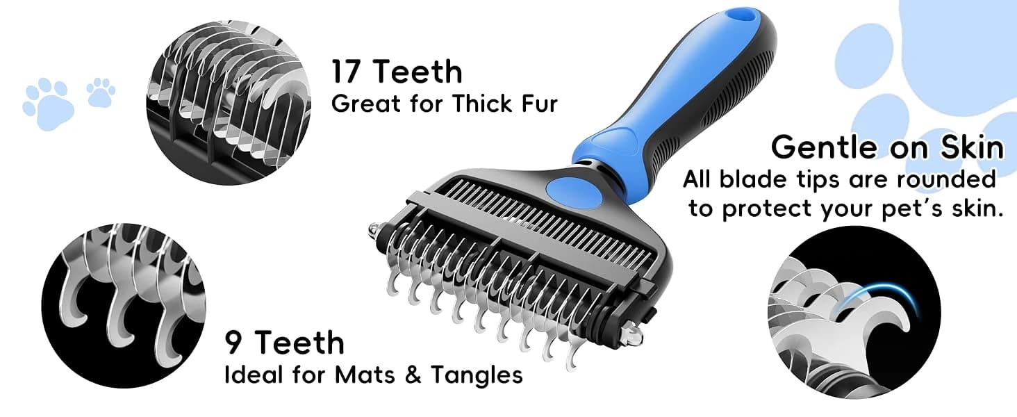 3-in-1 Professional Pet Grooming Brush for Dogs and Cats – Dematting Comb — product details