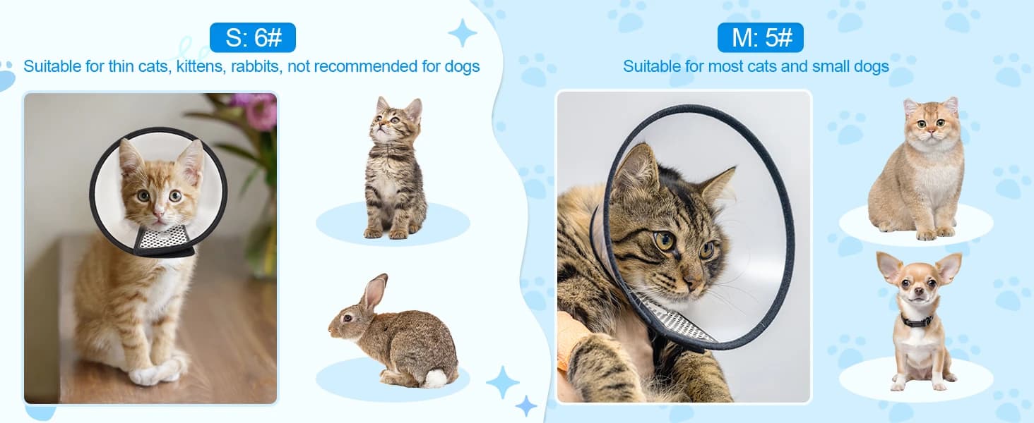 Adjustable Recovery Pet Cone E-Collar for Cats Kittens Rabbits — Plastic Elizabeth Protective Collar Wound — product details