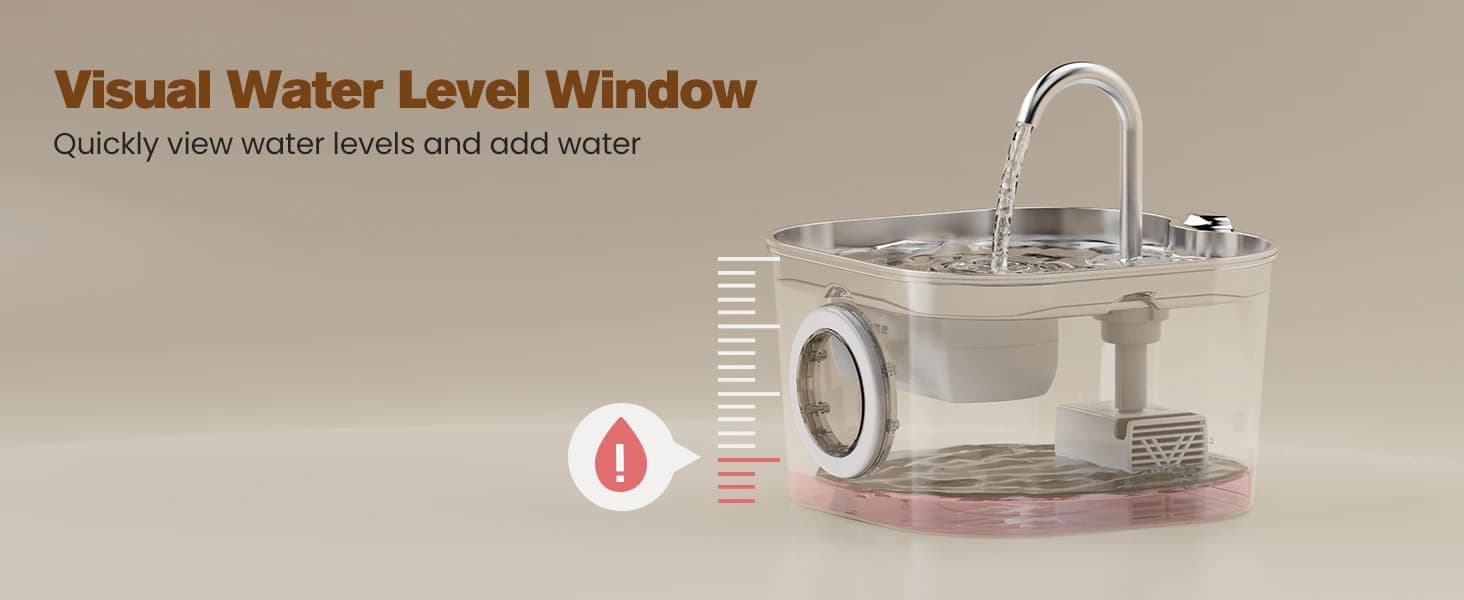 Stainless Steel Cat Water Fountain: Pet Fountains for Cats/Dog Indoor 74oz — product details