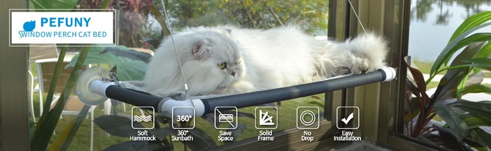 Cat Window Hammock – Mess-Free Waterproof Cats Window Perch for Large Cats — collection imagery