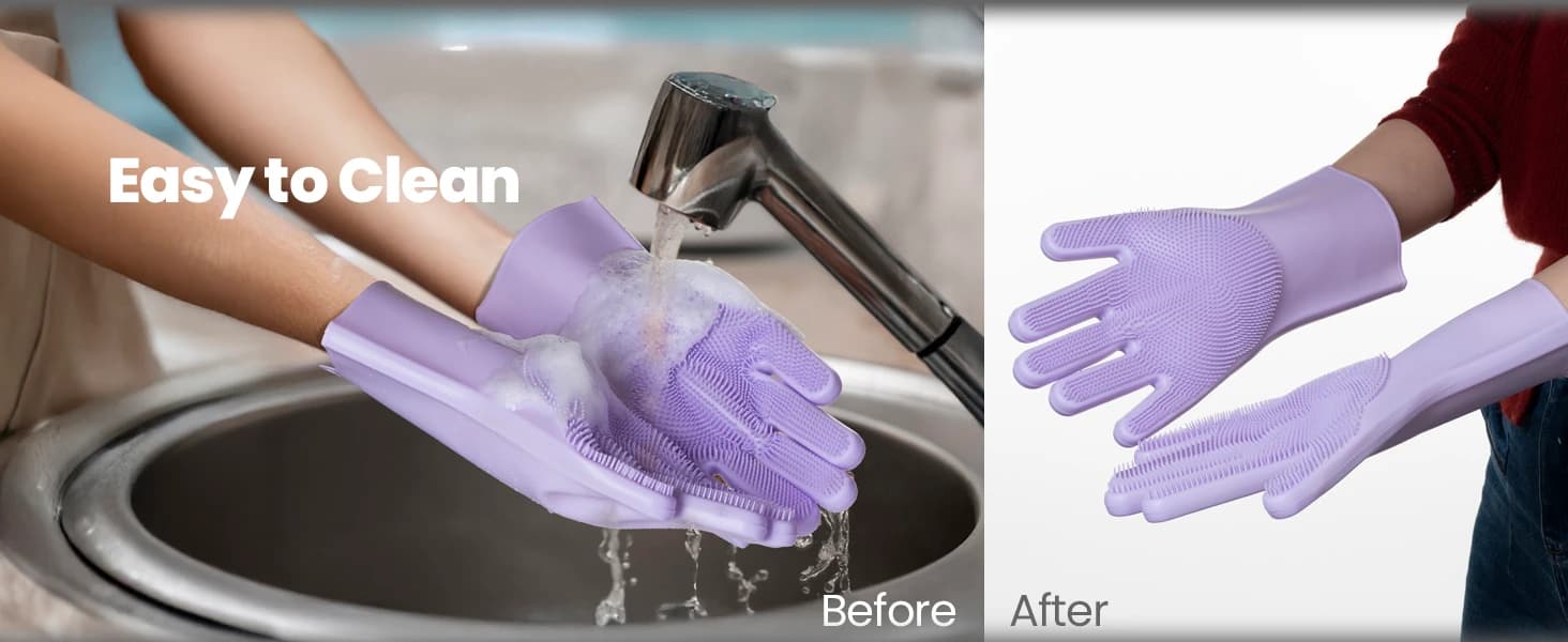 Silicone Pet Grooming Gloves Dog Washing Gloves for Bathing — 1 Pair — product details