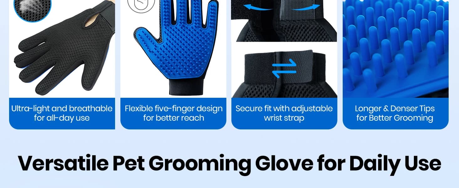 Pet Hair Removal Glove with 255 Silicone Tips for Dogs and Cats — product details