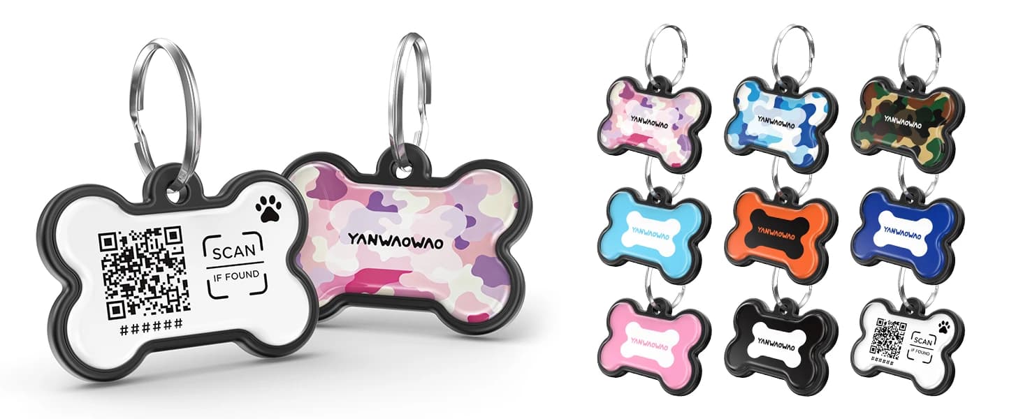 Silent ABS Dog ID Tag with QR Code - Classic Black - No App Required Smart Pet Tag — Dog ID Tag