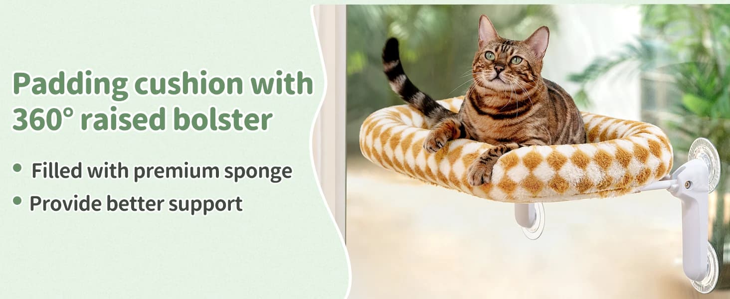 Foldable Cat Window Perch — Large Suction Cup Kitty Hammock — product details