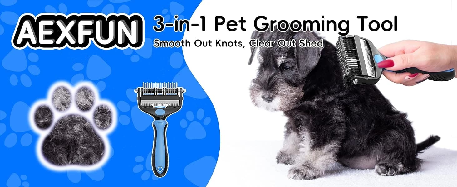 3-in-1 Professional Pet Grooming Brush for Dogs and Cats – Dematting Comb — product details