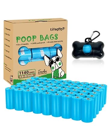 Dog Poop Bags Rolls: Extra Thick Leak Proof Easy Tear — 13 x 9 in 1140 Count — collection imagery