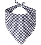 Cotton Linen Dog Bandana 1 Pack — Brown Khaki Gingham Dog Scarf — collection imagery