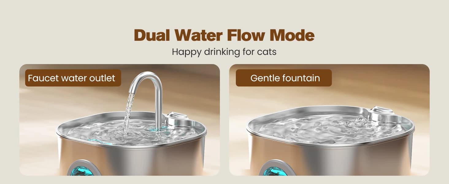 Stainless Steel Cat Water Fountain: Pet Fountains for Cats/Dog Indoor 74oz — product details