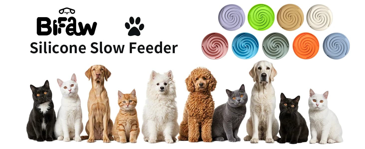 Slow Feeder Dog Bowls, Dishwasher Microwave Safe Silicone Puppy Puzzle Bowl with Non-Slip Design for Eating — product details