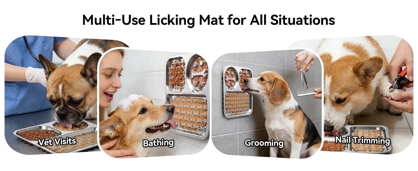 Stainless Steel Lick Mat for Dogs and Cats - Large Licking Pad with Suction Cups — product details