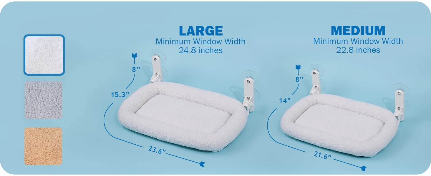 Foldable Cat Hammock for Window (White Bolster Bed — collection imagery