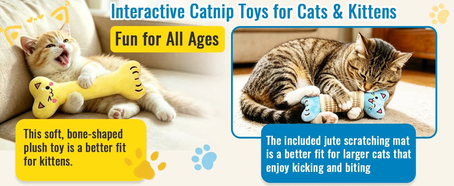 Catnip Cat Toys Pillows for Indoor Kittens Kicker Chew — 9.45 Inches — product details