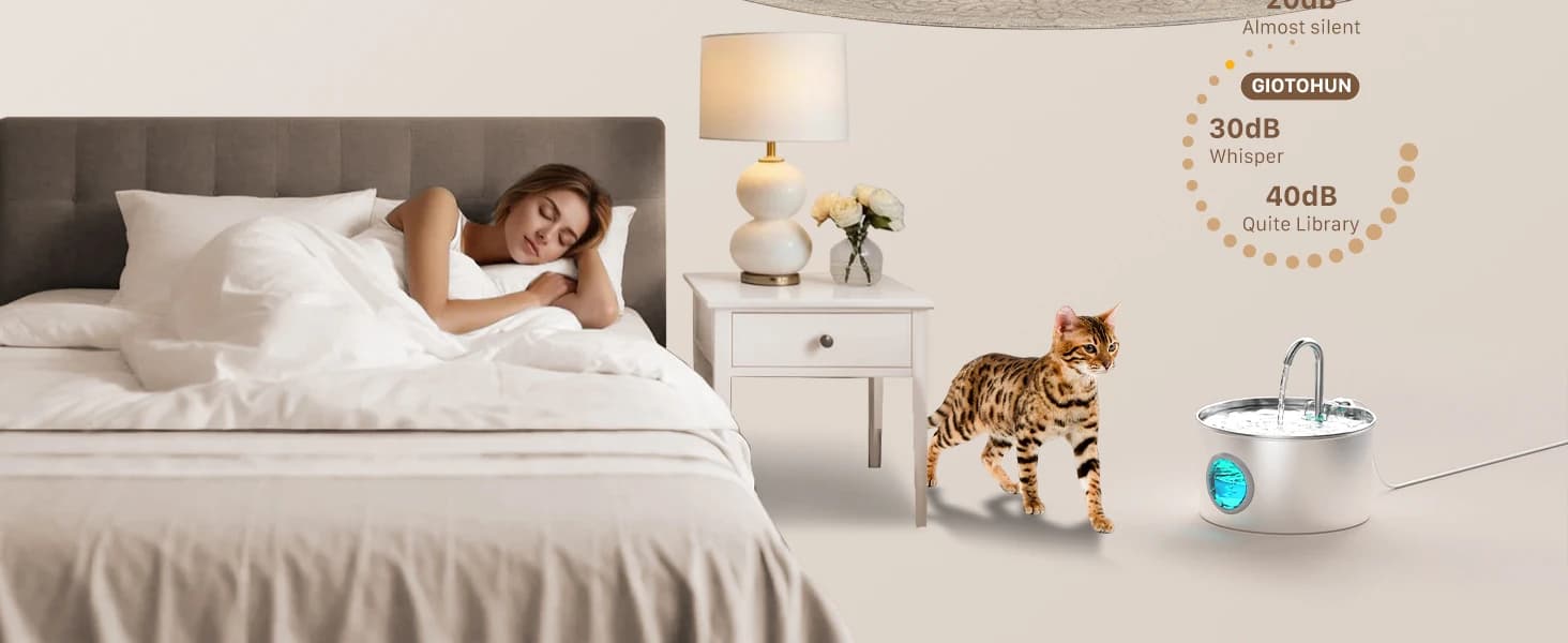 Cat Water Fountain Stainless Steel: 74oz/2.2L Cat Fountain for Drinking — product details