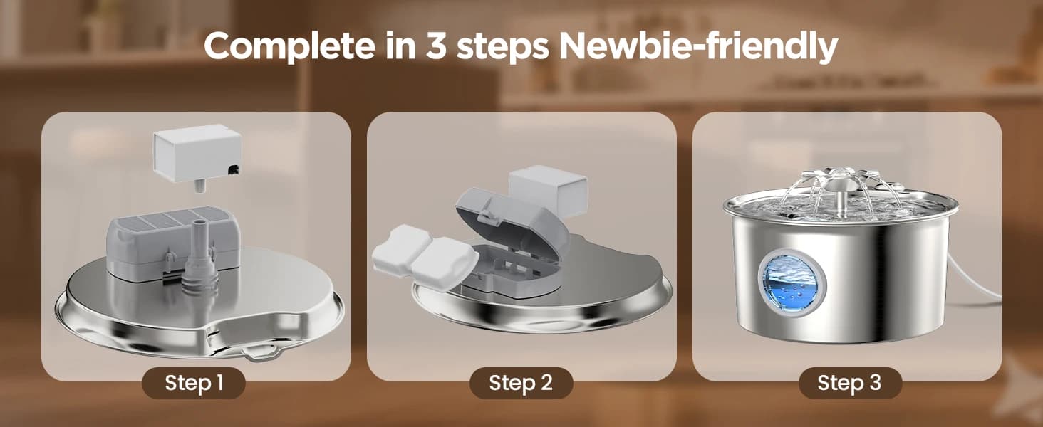 Stainless Steel Cat Water Fountain: 88oz/2.6L Pet Fountain for Drinking — product details