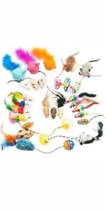 Cat Mice Toy 18-Pack Plush Catnip-Filled Mice Toys for Indoor Cats - Realistic Design — 9 Assorted Colors — product details
