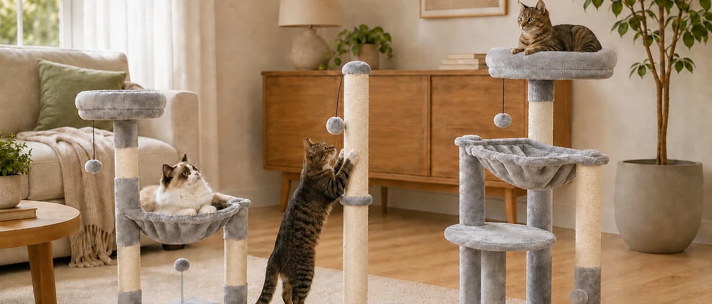 Tall Cat Scratching Post Tree Scratcher with Sisal Rope — collection imagery