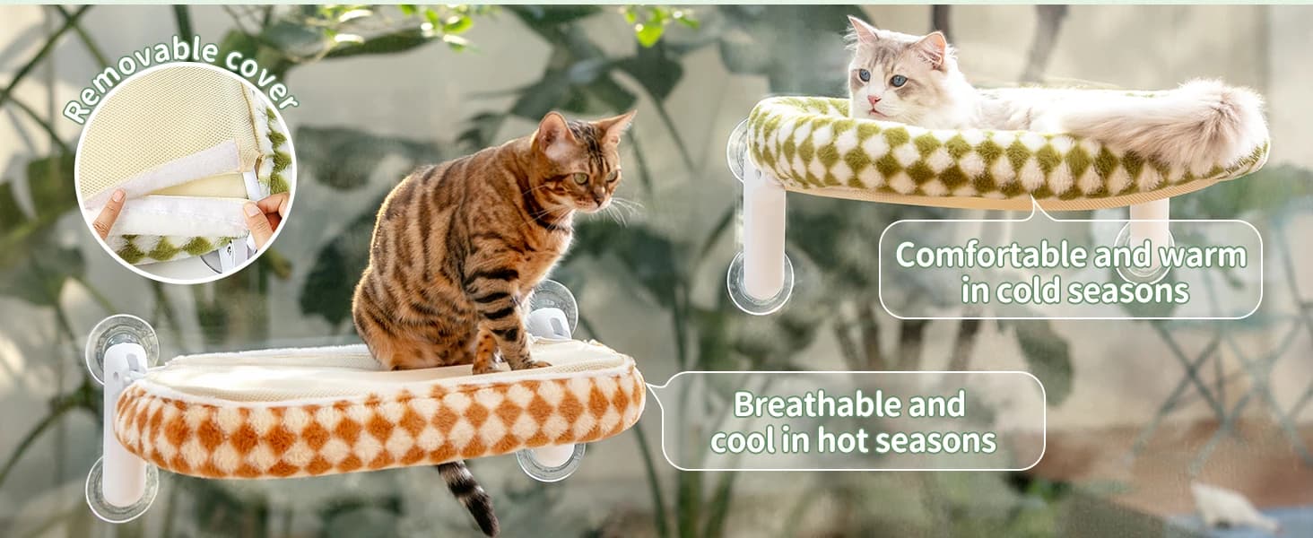 Foldable Cat Window Perch — Large Suction Cup Kitty Hammock — product details