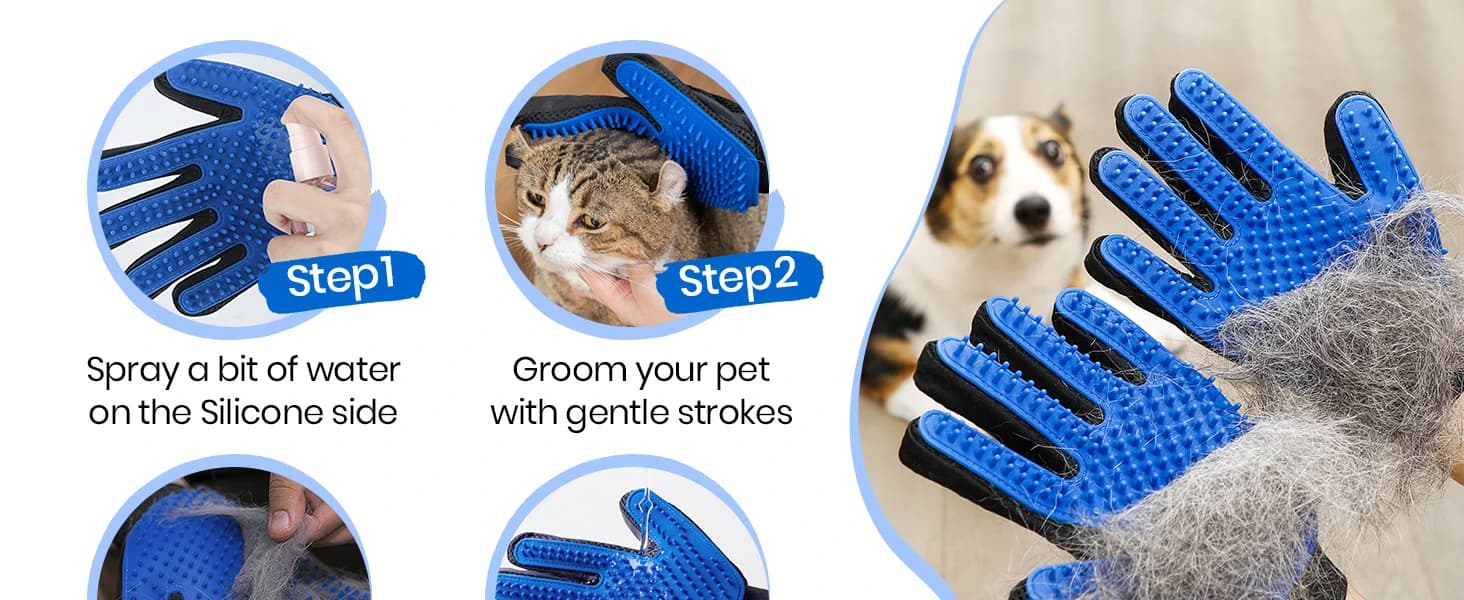 Pet Hair Removal Glove with 255 Silicone Tips for Dogs and Cats — product details