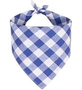 Cotton Linen Dog Bandana 1 Pack — Brown Khaki Gingham Dog Scarf — collection imagery