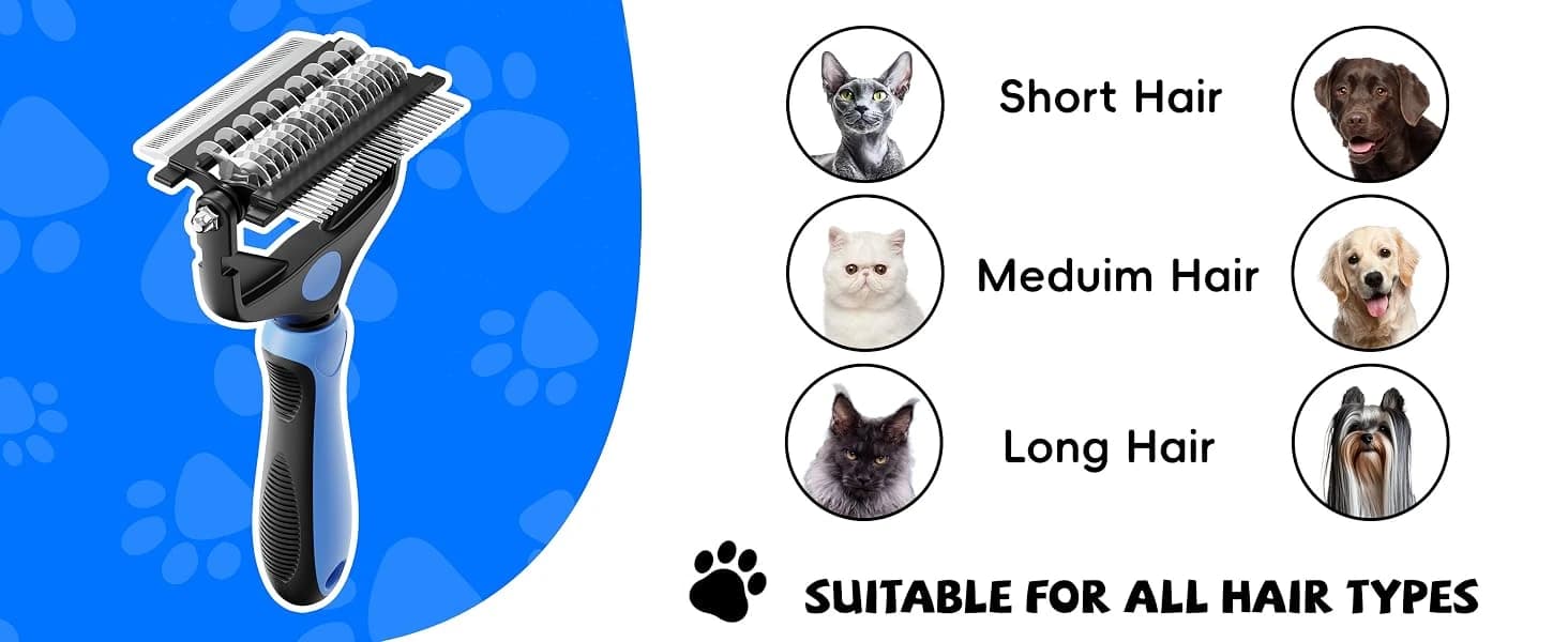 3-in-1 Professional Pet Grooming Brush for Dogs and Cats – Dematting Comb — product details