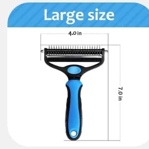 [ 2 in 1 design ] Undercoat Rake and Deshedding Tool for Dogs and Cats - Dematting Comb for Long Hair Pets — collection imagery