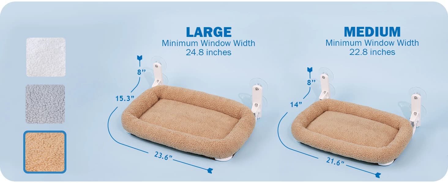 Foldable Cat Hammock for Window (White Bolster Bed — collection imagery