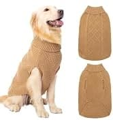 Cable Knit Turtleneck Dog Sweater with Leash Opening — collection imagery
