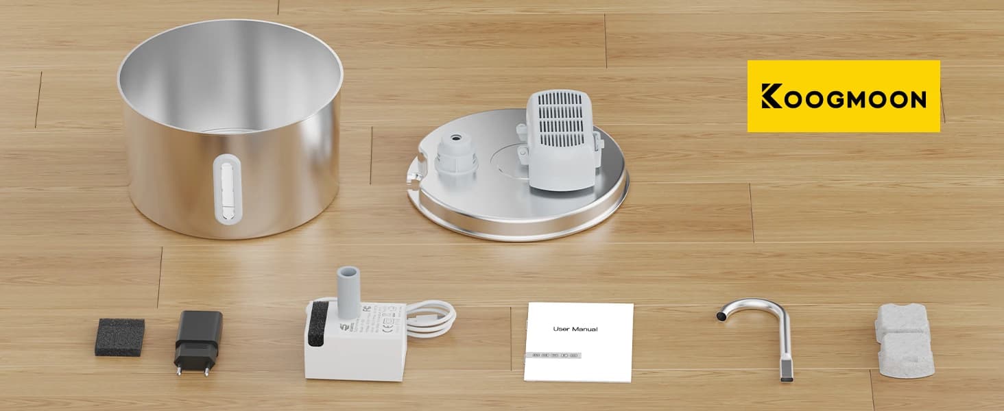 Cat Water Fountain Stainless Steel: 2.2 L Cat Fountain for Drinking - Automatic Pet Water Fountain for Cats — product details