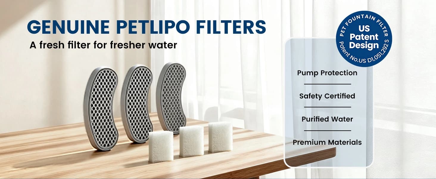 Cat Water Fountain Filters Replacement and Sponges (3 Filters+3 Sponges) — product details