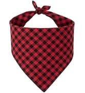 Cotton Linen Dog Bandana 1 Pack — Brown Khaki Gingham Dog Scarf — collection imagery