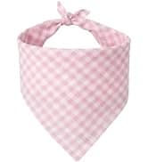 Cotton Linen Dog Bandana 1 Pack — Brown Khaki Gingham Dog Scarf — collection imagery