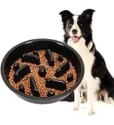 Dog Slow Feeder - Reduce Slip Puzzle Bowl for Raised Pet Feeders - Interactive Bloat Stop Elevated Diners — collection imagery