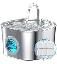 Stainless Steel Cat Water Fountain: Pet Fountains for Cats/Dog Indoor 74oz — collection imagery