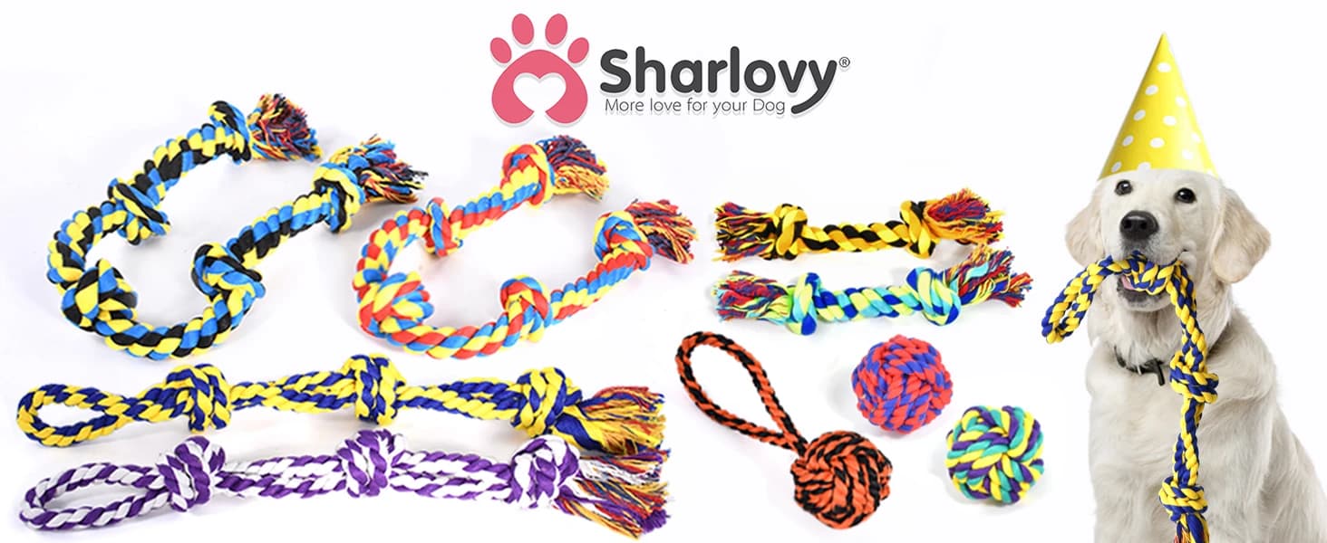 Large Tough Chew Toys for Aggressive Chewers — 9 Pack Dog Rope Toys — product details