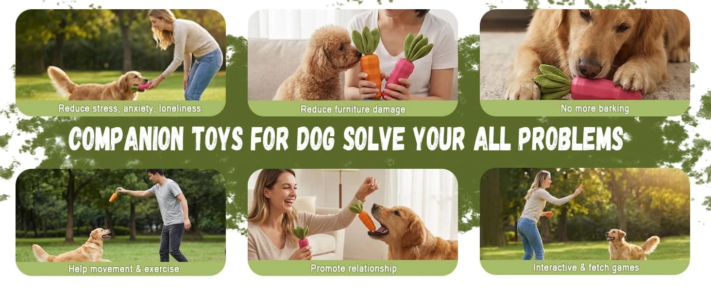 Dog Chew Toys for Aggressive Chewers — Rubber Squeaky Dog Toys — product details
