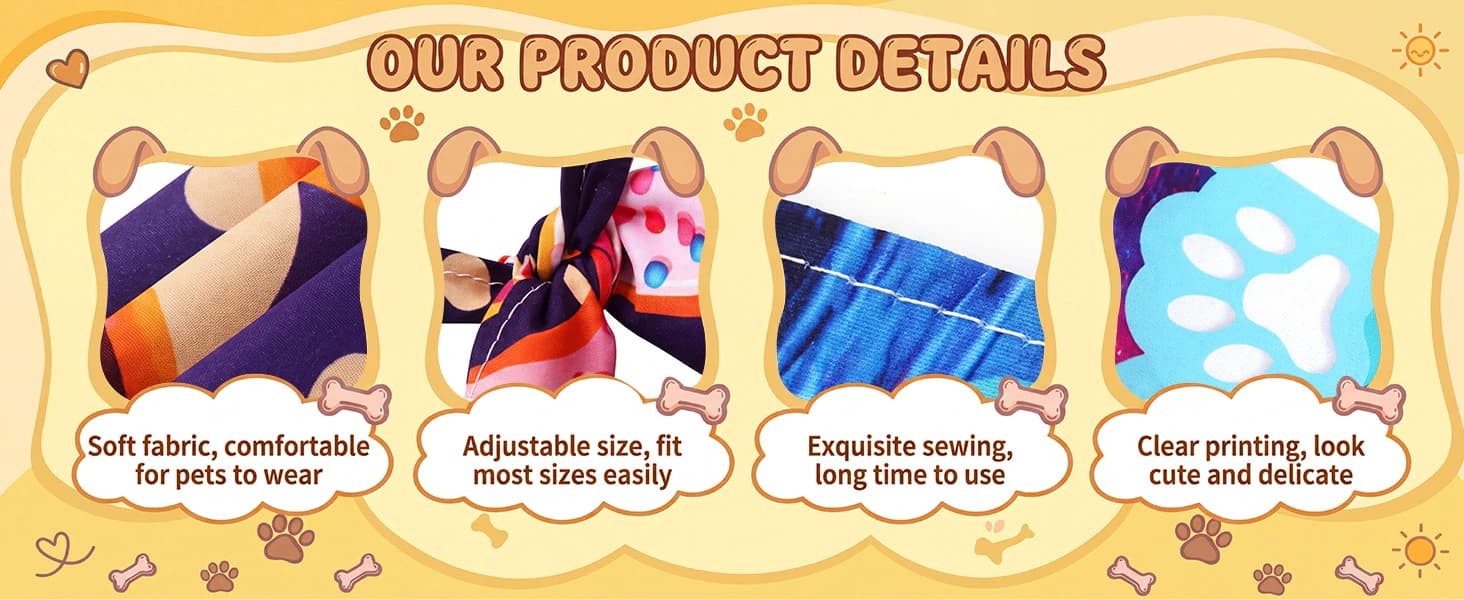100 Pcs Paw Dog Bandanas Bulk Pet Paw Grooming Bandanas for Dogs — product details