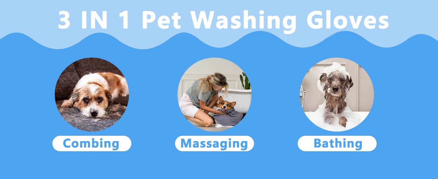 Pet Grooming Gloves—Dog Washing Gloves with High-Density Teeth — product details