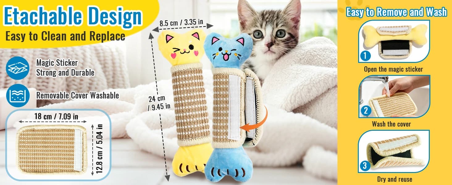 Catnip Cat Toys Pillows for Indoor Kittens Kicker Chew — 9.45 Inches — product details
