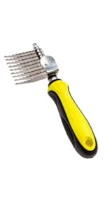 [ 2 in 1 design ] Undercoat Rake and Deshedding Tool for Dogs and Cats - Dematting Comb for Long Hair Pets — product details