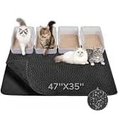 Cat Litter Mat 47" x 35" XL — Washable Urine-Proof Non-Slip Gray — collection imagery