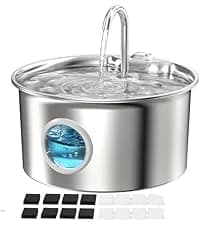 Cat Water Fountain Stainless Steel: Cat Fountain for Drinking - 88oz/2.6L — collection imagery