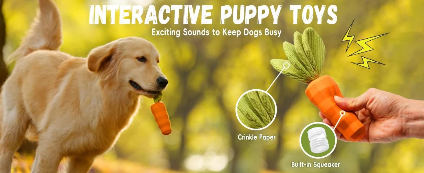 Dog Chew Toys for Aggressive Chewers — Rubber Squeaky Dog Toys — product details